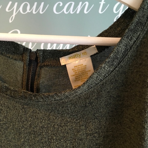 MATTY M OLIVE KNIT BACK ZIP TOP - Picture 2 of 3
